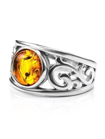 Cognac Amber Ring In Sterling Silver The Scheherazade, Ring Size: 11.5 / 21, image , picture 4