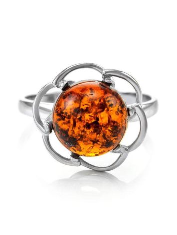 Charming Amber Ring In Sterling Silver The Daisy, Ring Size: 5.5 / 16, image , picture 3