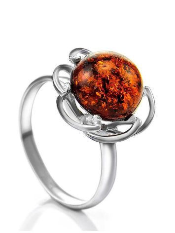 Charming Amber Ring In Sterling Silver The Daisy, Ring Size: 5.5 / 16, image , picture 4
