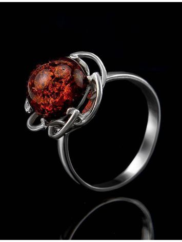Charming Amber Ring In Sterling Silver The Daisy, Ring Size: 12 / 21.5, image , picture 2