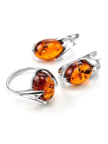 Sterling Silver Ring With Cognac Amber The Palermo, Ring Size: 12 / 21.5, image , picture 5