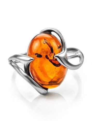 Sterling Silver Ring With Cognac Amber The Palermo, Ring Size: 6 / 16.5, image , picture 3