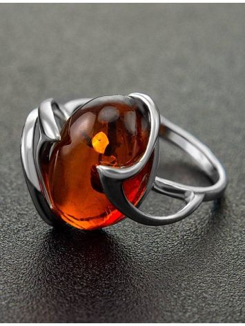 Sterling Silver Ring With Cognac Amber The Palermo, Ring Size: 6 / 16.5, image , picture 2