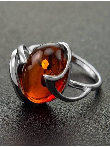 Sterling Silver Ring With Cognac Amber The Palermo, Ring Size: 12 / 21.5, image , picture 2