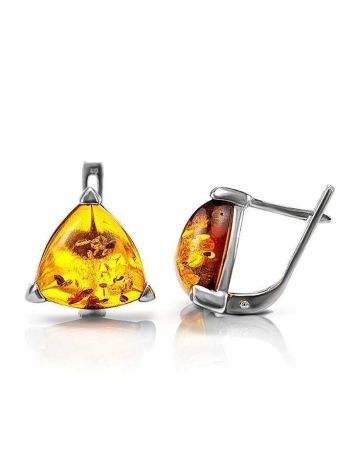 Cognac Amber Earrings In Sterling Silver The Etude, image , picture 4
