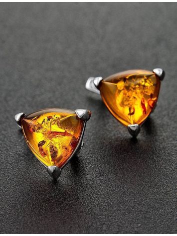 Cognac Amber Earrings In Sterling Silver The Etude, image , picture 2