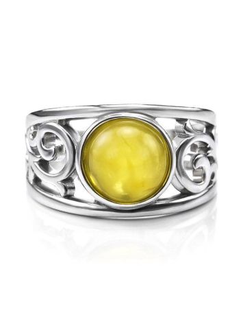 Sterling Silver Ring With Honey Amber The Scheherazade, Ring Size: 5.5 / 16, image , picture 4