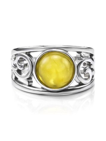 Sterling Silver Ring With Honey Amber The Scheherazade, Ring Size: 11 / 20.5, image , picture 4