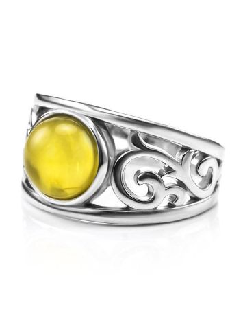 Sterling Silver Ring With Honey Amber The Scheherazade, Ring Size: 5.5 / 16, image , picture 5