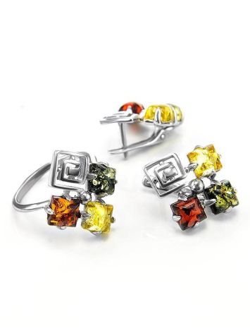Multicolor Amber Ring In Sterling Silver The Vernissage, Ring Size: 12 / 21.5, image , picture 5
