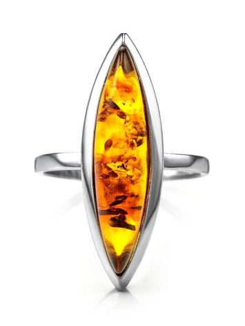 Sterling Silver Earrings Cognac Amber The Grace, Ring Size: 6 / 16.5, image , picture 3