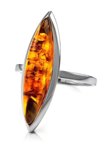 Sterling Silver Earrings Cognac Amber The Grace, Ring Size: 6 / 16.5, image , picture 4