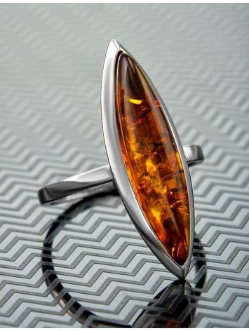 Sterling Silver Earrings Cognac Amber The Grace, Ring Size: 12 / 21.5, image , picture 2