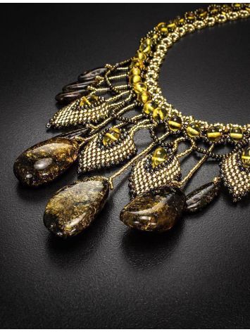 Multicolor Amber Necklace With Yellow Glass Beads The Fable, image , picture 3