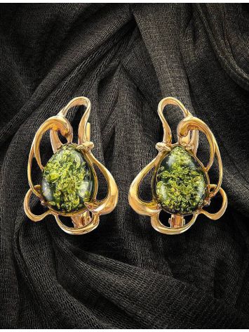 Floral Amber Earrings In Gold-Plated Silver The Daisy, image , picture 2