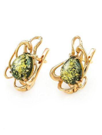 Floral Amber Earrings In Gold-Plated Silver The Daisy, image , picture 3