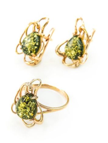 Floral Amber Earrings In Gold-Plated Silver The Daisy, image , picture 4