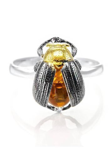 Cognac Amber Ring In Sterling Silver The Scarab, Ring Size: 6 / 16.5, image , picture 5