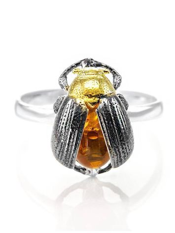 Cognac Amber Ring In Sterling Silver The Scarab, Ring Size: 11 / 20.5, image , picture 5