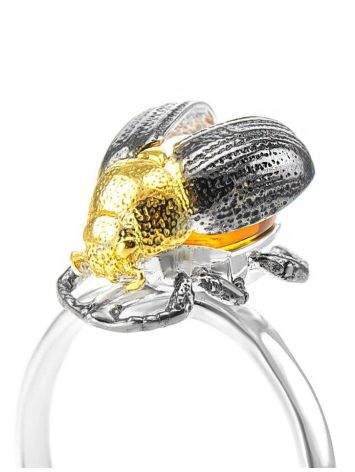 Cognac Amber Ring In Sterling Silver The Scarab, Ring Size: 6 / 16.5, image , picture 4