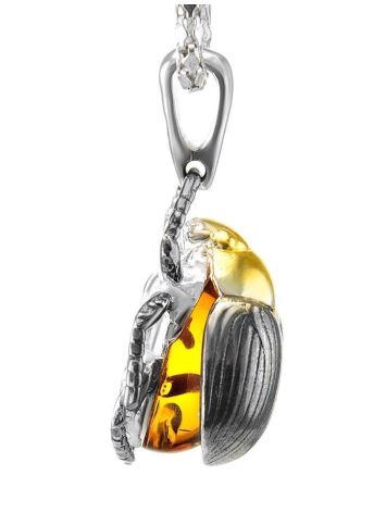 Egyptian Amber Pendant In Sterling Silver The Scarab, image , picture 6