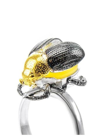 Honey Amber Ring In Sterling Silver The Scarab, Ring Size: 9.5 / 19.5, image , picture 3
