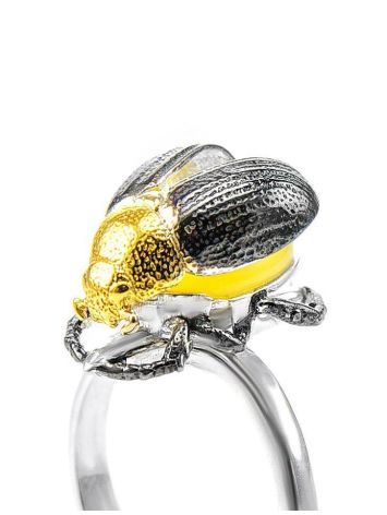 Honey Amber Ring In Sterling Silver The Scarab, Ring Size: 9 / 19, image , picture 3