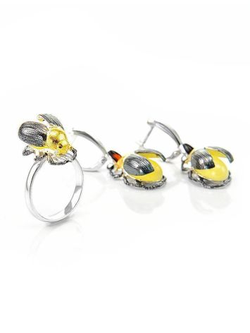 Honey Amber Ring In Sterling Silver The Scarab, Ring Size: 9 / 19, image , picture 6