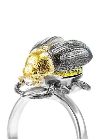 Green Amber Ring In Sterling Silver Ring The Scarab, Ring Size: 10 / 20, image , picture 2