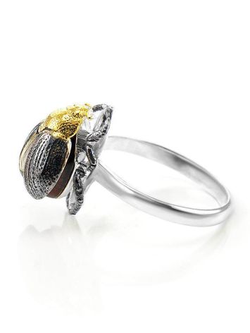 Cherry Amber Ring In Sterling Silver The Scarab, Ring Size: 11 / 20.5, image , picture 5