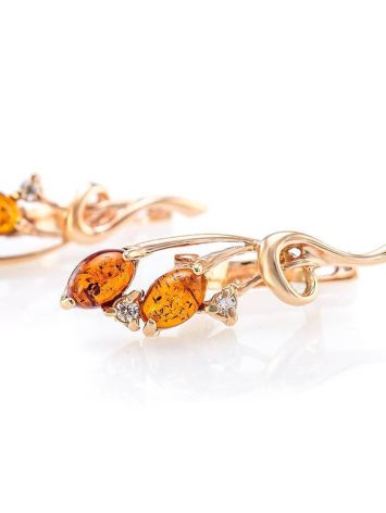 Bold Amber Earrings In Gold With Crystals The Verbena, image , picture 3