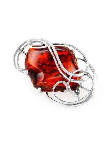 Bold Cognac Amber Brooch In Sterling Silver The Rialto, image , picture 3