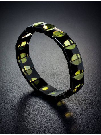 Geometric Two Toned Amber Stretch Bracelet, image , picture 4