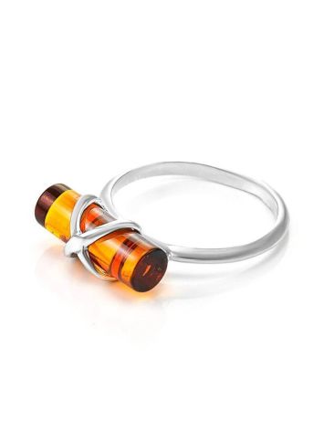 ​Cylindrical Cut Amber Ring In Sterling Silver The Scandinavia, Ring Size: 13 / 22, image , picture 3
