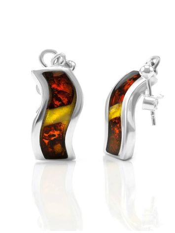 Amber Stud Earrings In Sterling Silver The London, image , picture 2