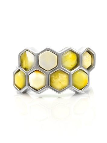 Butterscotch Amber Ring In Sterling Silver The Bee, Ring Size: 11 / 20.5, image , picture 4