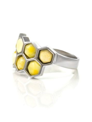 Butterscotch Amber Ring In Sterling Silver The Bee, Ring Size: 9.5 / 19.5, image , picture 5