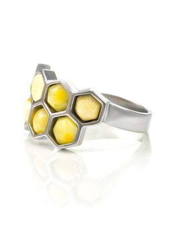 Butterscotch Amber Ring In Sterling Silver The Bee, Ring Size: 11 / 20.5, image , picture 5