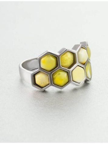 Butterscotch Amber Ring In Sterling Silver The Bee, Ring Size: 9.5 / 19.5, image , picture 3
