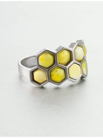 Butterscotch Amber Ring In Sterling Silver The Bee, Ring Size: 11 / 20.5, image , picture 3
