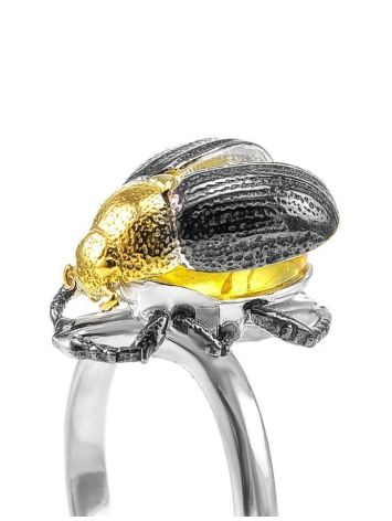 Amazing Silver Ring With Lemon Amber The Scarab, Ring Size: 11 / 20.5, image , picture 5