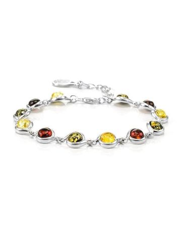 Multicolor Amber Link Bracelet In Sterling Silver The Berry, image , picture 6