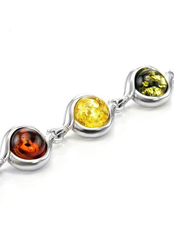 Multicolor Amber Link Bracelet In Sterling Silver The Berry, image , picture 5