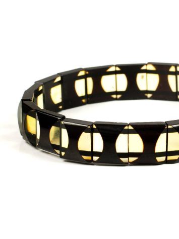 Geometric Two Toned Amber Stretch Bracelet, image , picture 5