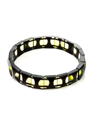 Geometric Two Toned Amber Stretch Bracelet, image , picture 6