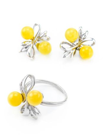 Honey Amber Ring In Sterling Silver The Paradise, Ring Size: 13 / 22, image , picture 4