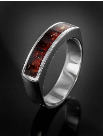 Men's Amber Ring In Sterling Silver The London, Ring Size: 6 / 16.5, image , picture 2
