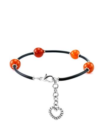 Honey Amber Designer Bracelet On Cord, image , picture 3
