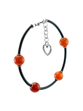 Honey Amber Designer Bracelet On Cord, image , picture 4