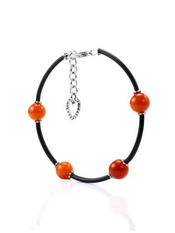 Honey Amber Designer Bracelet On Cord, image , picture 2